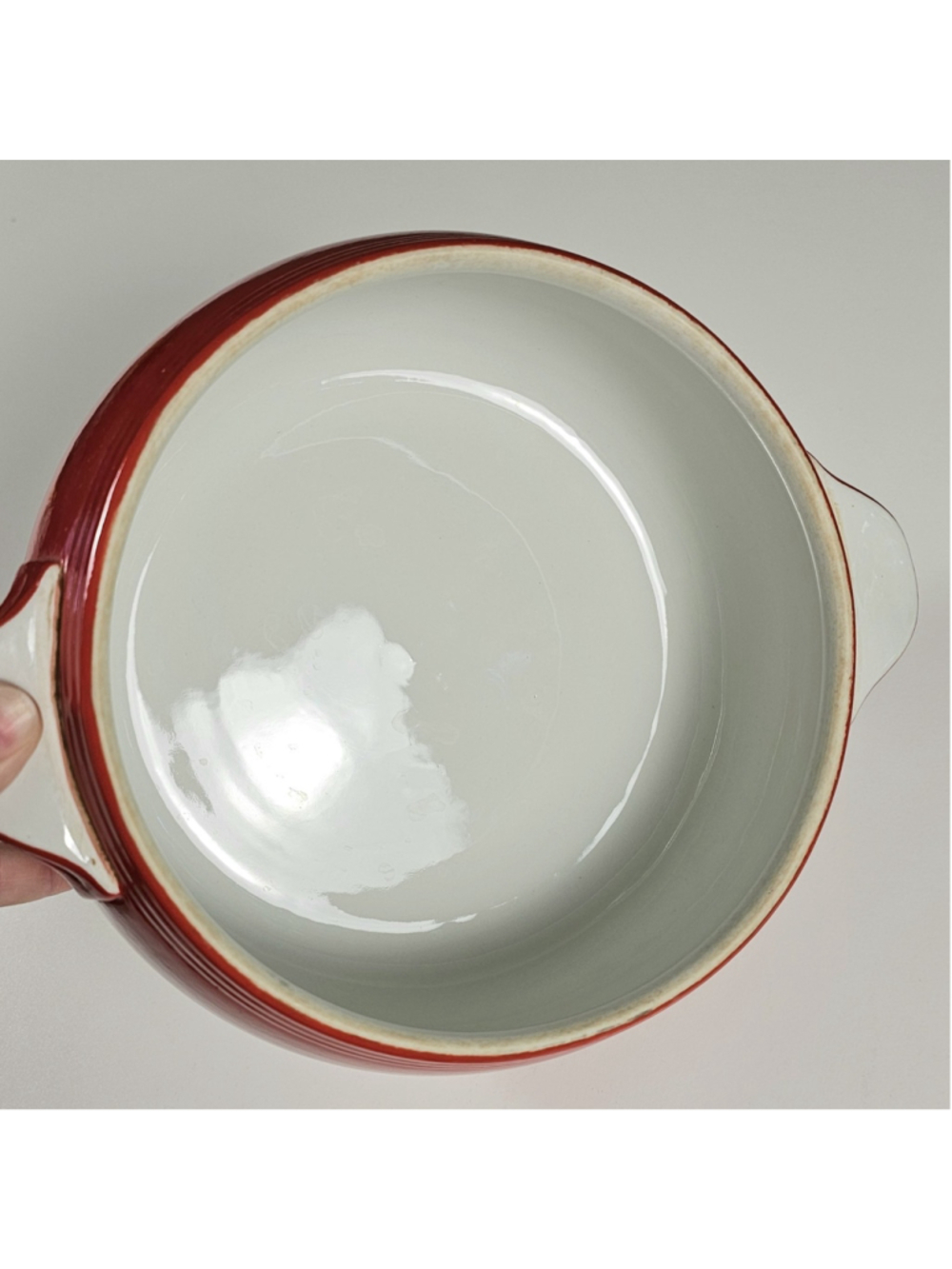 Vintage Hall China Pert Covered Casserole Dish Chinese Red White Tab Handles - Picture 12 of 15